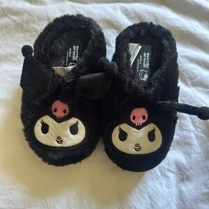 Black Fuzzy Kuromi Slippers